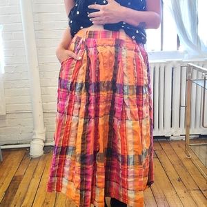 Cute gingham midi skirt